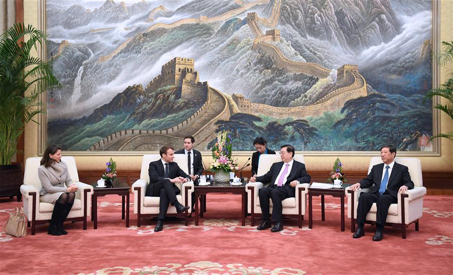 CHINA-BEIJING-ZHANG DEJIANG-FANCE-MACRON-MEETING (CN)