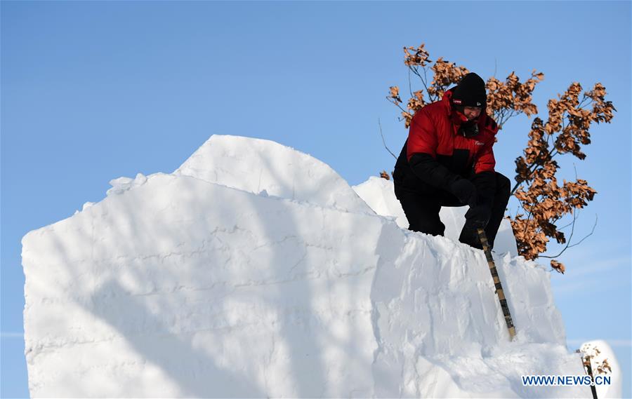 CHINA-HEILONGJIANG-HARBIN-SNOW SCULPTURE-COMPETITION (CN)