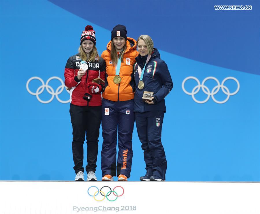 (SP)OLY-SOUTH KOREA-PYEONGCHANG-SHORT TRACK-WOMEN'S 1000M-MEDAL CEREMONY