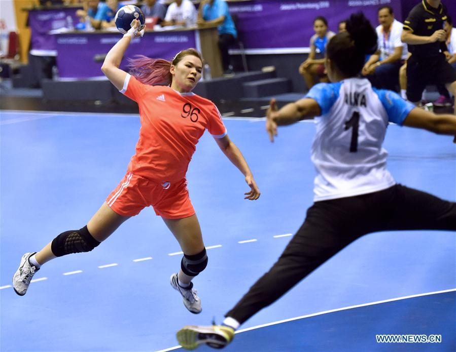 (SP)INDONESIA-JAKARTA-ASIAN GAMES-HANDBALL-INDIA VS KAZAKHSTAN