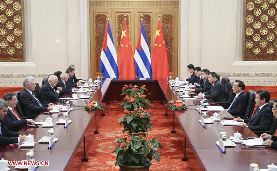 CHINA-BEIJING-LI KEQIANG-CUBAN PRESIDENT-MEETING (CN)