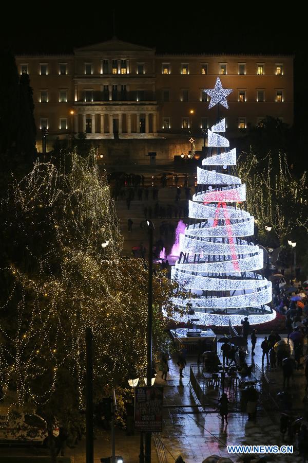 GREECE-ATHENS-CHRISTMAS TREE-LIGHTING