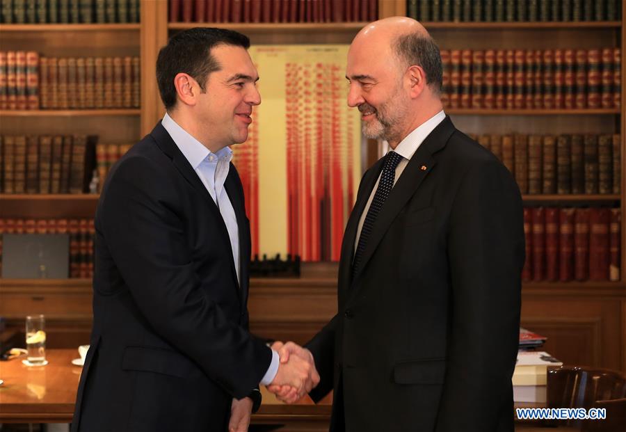 GREECE-ATHENS-PM-EU-MOSCOVICI-MEETING