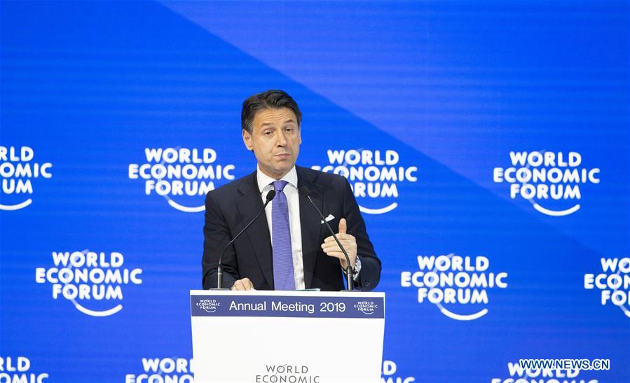 SWITZERLAND-DAVOS-WEF-ANNUAL MEETING-ITALY-CONTE