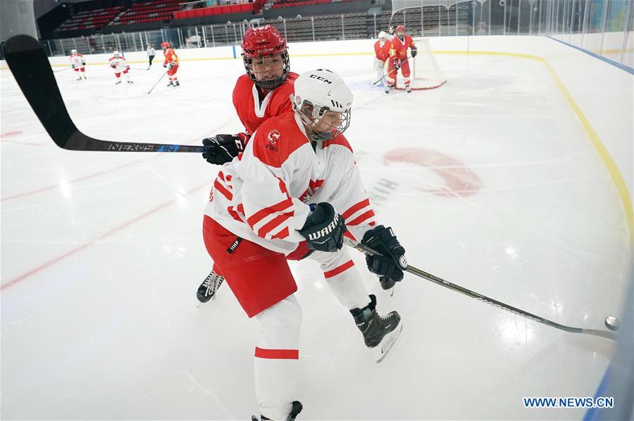 (SP)CHINA-BEIJING-ICE HOCKEY-FRIENDLY MATCH-CHINA VS POLAND