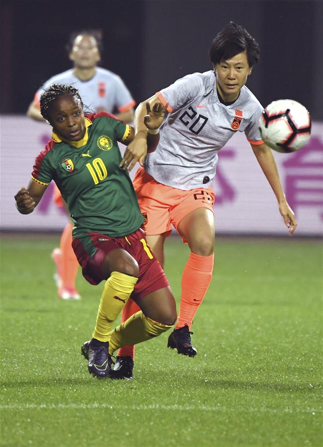 (SP)CHINA-WUHAN-FOOTBALL-INTERNATIONAL WOMEN'S FOOTBALL TOURNAMENT WUHAN 2019 FINAL-CHINA VS CAMEROON