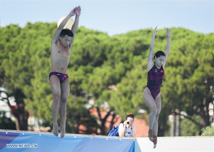 (SP)ITALY-NAPLES-SUMMER UNIVERSIADE-DIVING-3M SYNCHRO MIXED-FINAL