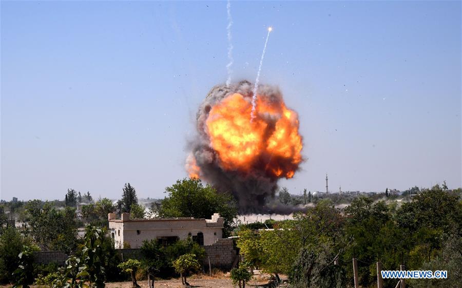 SYRIA-DAMASCUS-REBEL-EXPLOSIVES