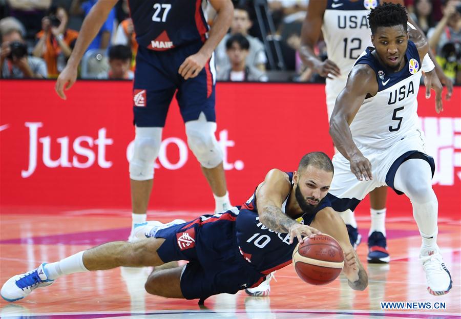 (SP)CHINA-DONGGUAN-BASKETBALL-FIBA WORLD CUP-QUARTER FINAL-USA VS FRANCE (CN)