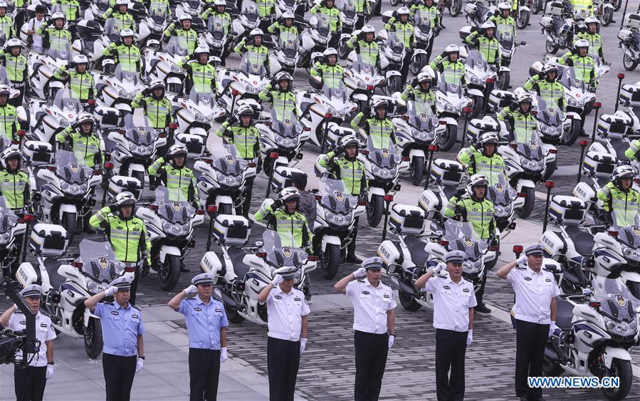 CHINA-BEIJING-TRAFFIC POLICE ON MOTORBIKES (CN)