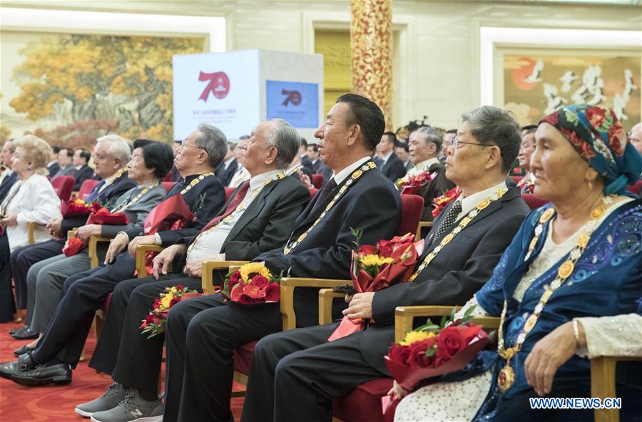 CHINA-BEIJING-NATIONAL MEDALS-HONORARY TITLES-PRC FOUNDING-70TH ANNIVERSARY (CN)