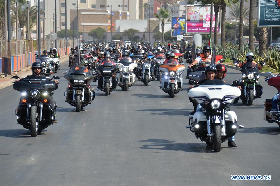 MOROCCO-CASABLANCA-HARLEY-DAVIDSON MOTORCYCLE PARADE