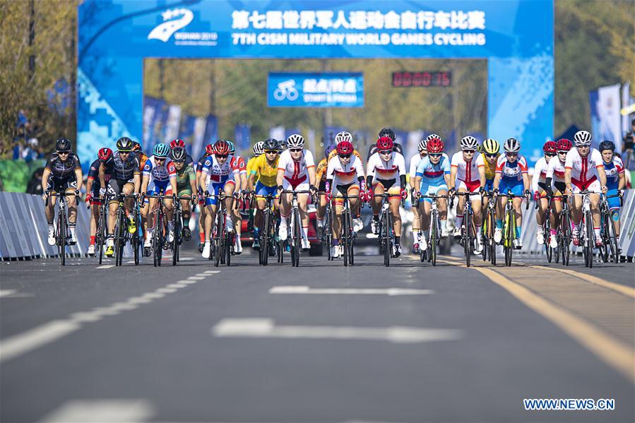 (SP)CHINA-WUHAN-7TH MILITARY WORLD GAMES-CYCLING ROAD-WOMEN'S TEAM ROAD RACE