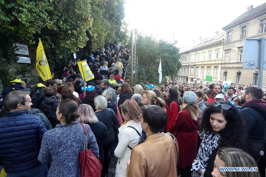 CROATIA-ZAGREB-TEACHERS-PROTEST