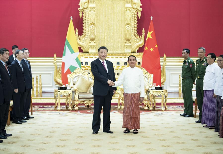 MYANMAR-NAY PYI TAW-CHINA-XI JINPING-PRESIDENT-TALKS  