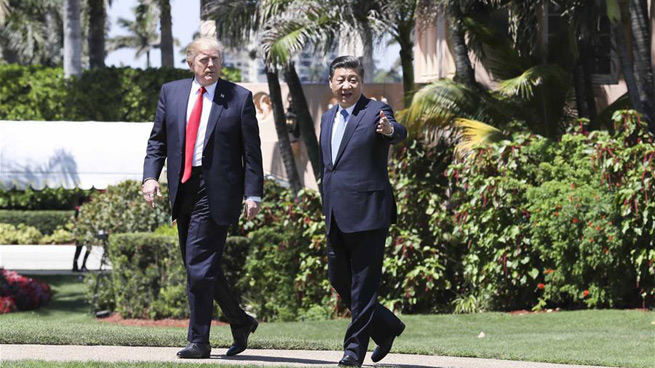 Xi, Trump take a walk together at Mar-a-Lago, Florida