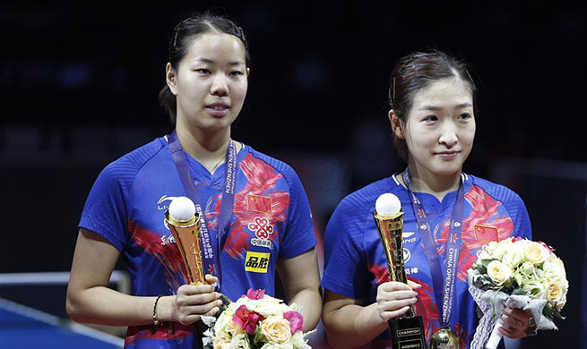 Liu Shiwen/Gu Yuting win women's doubles title at ITTF World Tour Platinum China Open