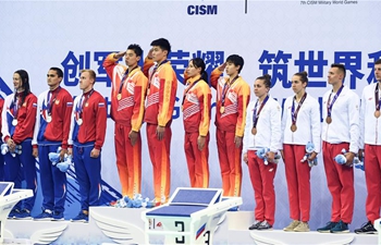 China win mixed 4×100m freestyle relay gold at Military World Games