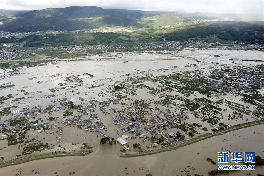 （國際）（2）受臺風“海貝思”影響日本長野縣千曲川決堤